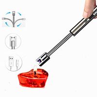 ReLuien Upgraded Candle Lighter, Rechargeable Electric Lighter with Windproof Safety Switch, 360° Flexible Long Neck USB Plasma Lighter for Household Camping Cooking BBQ Fireworks Flame