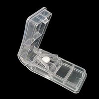 Excellent Portable Clear Pill Splitter, Effective Finger Protecting Pill Cutter with Safe Shield for Big and Small Pills, Vitamin Cutter with V-Grip and Two Devided Pill Compartments (Clear)