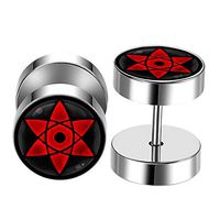 Ear Plug - 2pcs/lot 1.2mm/16g Naruto Sharingan Eyes Logo Fake Ear Plugs and Flesh Tunnels Piercing Jewelry 2401