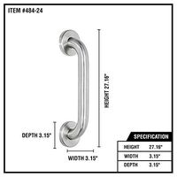 Alpine Industries Stainless Steel Safety Grab Bar - for Bath, Shower & Bathroom - (24 Inch)