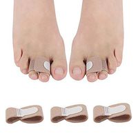 RMISODO 6 Pieces Fabric Toe Finger Straightener Hammer Toe Hallux Valgus Corrector Bandage Toe Separator Splint Wrap for Men Women Crooked Toe