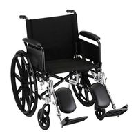 Nova MedicalProducts Healthcare 20" Lightweight Wheelchair with Full Arms and Elevating Leg Rests