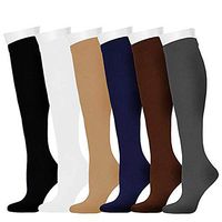 6 Pairs Compression Socks Women 15-20 mmHg Compression Stockings Women