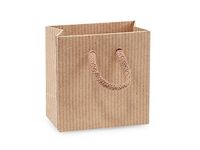 Kraft Pinstripe Petite Gift Bags (100 Pack ) 4x2-1/2x4"