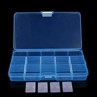 Jocund Home Plastic Box 18 Slots Transparent Jewelry Storage Box Practical Craft Bead Organizer Box