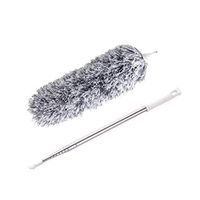 Microfiber Duster with Stainless Steel Extension Pole Up to 100 inches - Extra Long Flexible Extendable Bendable Duster for Cleaning High Ceiling Fan, Roof, Keyboard, Furniture, Cobweb (Gray)