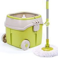 Rotating Mop And Bucket Set Double Drive Automatic Drying Super Fine Adjustable Fiber Mop Wood Floor Household Mop Cleaning Rotary Mop System