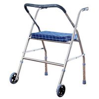 Walkers Old People Stainless Steel with Front Roller with Seat, Foldable Walking Aid