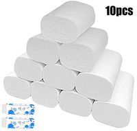 10 Pc Toilet Roll Tissue Ultra Soft Skin-Friendly 4 Layers Toilet Paper Roll Paper Bathroom Rolling Paper Natural Wood Pulp Pattern Paper