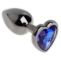 WENWING Beginner Aluminum Alloy Crystal Heart Shaped Rhinestone Amal Plug for Couples Shower Enema Six Toys 3 Size S M L