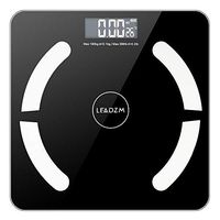LEADZM Digital Body Weight Fat Scale with HD Backlit LCD Display, Step-On Technology, 180Kg Max Capacity/0.1kg Division Value, 6mm Tempered Glass (Black dbc3757)
