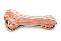 Every Pipe 2.5 Inch Orange Latichino Stripes| Made by Hand Pipe | Heat-Resistant Art Collection Hand Blown Glass