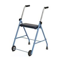 ZSMPY Elderly Walker with Wheel with seat Light Folding Auxiliary Walker Elderly Disabled Aluminum Trolley ZS