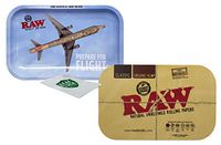Raw"Take Flight" Rolling Tray Small, RAW Magnetic Small Rolling Tray Cover, with Leaf Lock Gear Smell Proof Pouch - 3 Item Bundle