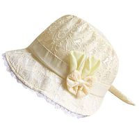 LIM&Shop Toddlers Baby Girls Sun Hat Infant Beach Outdoors Bucket Cap Wide Trim BowLace UV Protection Yellow