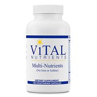Vital Nutrients - Multi-Nutrients (No Iron or Iodine) - Comprehensive Daily Multi-Vitamin/Mineral Formula With Potent Antioxidants - 180 Vegetarian Capsules per Bottle