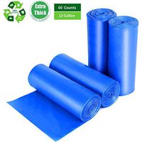 Tall Kitchen Trash Bags 13 Gallon, 60 Counts, Extra Thick 1.18 Mils Recycling Garbage Bags For Kitchen Yard Home Office Blue