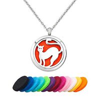CLY Jewelry Aromatherapy Essential Oil Diffuser Necklace Locket Pendant Cat Life Love Cat Eyes Kitten with Refill Pads Ideal Gift for Girl Women Grandma Mom Aunt Daughter Wife Girfriend Mother's Day