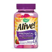 Nature's Way Alive! Prenatal Gummy Multivitamin with DHA, Full B Vitamin Complex, 90 Gummies