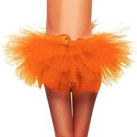 SSYongxia❤ Women Classic 5 Layered Tulle Tutu Skirt -Adult Ballet Style Tutu for Valentines, Princess Tutu, Dance Orange