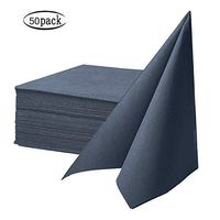 CLEAN LEADER Cloth Like Napkins,Disposable Napkins,Air-Laid Dinner Napkin,Premium Colored Napkins Ideal for Dinner, Events, Weddings&Party,Durable, Elegant,Dark Blue,Set of 50 16 x 16 inches