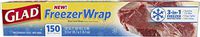 Glad FreezerWrap Plastic Food Wrap - 150 Square Foot Roll