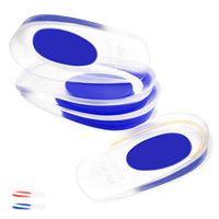 Kalevel 2 Pairs Silicone Gel Heel Cups Shoe Insert Heel Pad for Plantar Fasciitis Achilles Tendonitis Bone Spurs Men Women (Blue, S)