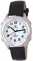 Men's Atomic Talking Watch - White Face with Black Numbers
