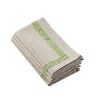 SARO LIFESTYLE Napkin Calypso Collection Stitched Greek Key Design Dinner Napkins/71510.GS20S, Grass-Set of 4 Pcs, 20", 4 Pieces