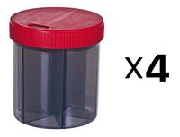 Progressive Vitamin/Pill Organizer 6 Compartments with 4 Oz Capacity (4-Pack)