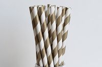 Gold Striped Paper Straws (50)