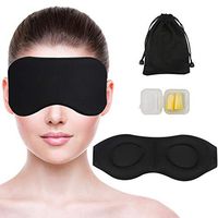 Fairyland Sleep Mask 3D Sleeping Mask for Women Men Travel,Super Soft Comfortable Memory Foam Blindfold Adjustable Night Eye Mask for Sleeping, Light Blocking Eye Cover with Earplug Carry Pouch