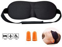 3D Eye Sleep Mask Shade Cover for Woman and Man, Comfortable Sleeping, Soft Foam No Pressure On Your Eyeballs Total Darkness, Travel Rest Eyepatch Memory Padded Shade Sleeping Blindfold + Ear Plugs