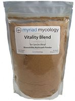 Myriad Mycology Vitality Blend - Mushroom Powder 1 Pound or 456 Grams  10 Medicinal Mushroom Powders.  Lion's Mane, Cordyceps, Turkey Tail, Reishi, Chaga, Maitake, Shiitake, Blazei, Agarikon, and Mesima Sang-Huang