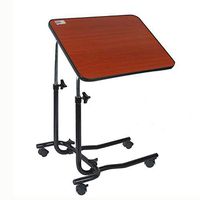 Laptop Bedside Table, Side Height Adjustable, Medical Overbed Tables Side Table with 4 Rolling Casters, Multi-Functional Tray Studying Reading Coffee