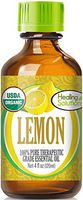 Organic Lemon Essential Oil (100% Pure - USDA Certified Organic) Best Therapeutic Grade Essential Oil - 120ml