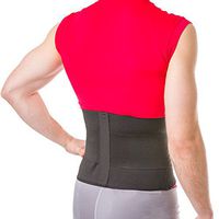 BraceAbility Elastic & Neoprene Compression Back Brace | Lumbar, Waist and Hip Support Belt for Sciatica Nerve Pain, Low Back Ache & Pain Relief While Sleeping, Working, Exercising, Walking (Medium)