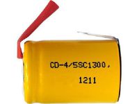 10 x 4/5 Sub C NiCd Batteries with Tabs (1300 mAh)