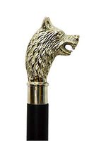 Wolf Head Brass Handle Walking Stick Design Vintage Victorian Walking Stick