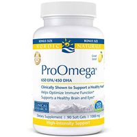 Nordic Naturals ProOmega - Fish Oil, 650 mg EPA, 450 mg DHA, High-Intensity Support for Cardiovascular, Neurological, Eye, Joint, and Immune Health*, Lemon Flavored, 90 Soft Gels