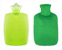 Large Good Transparent Hot Water Bottle/Winter Warmer with Crystal Flannel Cover