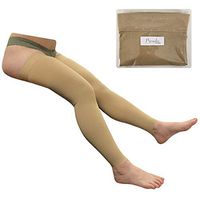 Presadee Thigh Sleeve 20-30mmHg Firm Compression Calf Leg Knee Swelling Stocking (Beige, S/M)