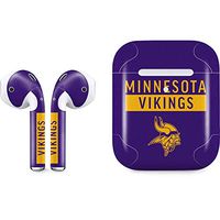 Skinit Decal Audio Skin for Apple AirPods with Wireless Charging Case - Officially Licensed NFL Minnesota Vikings Purple Performance Series Design