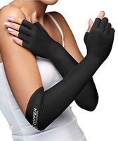 Copper Compression Long Arthritis Gloves - Guaranteed Highest Copper Content. Best Copper Infused Extra Long Fit Glove for Women + Men Carpal Tunnel Computer Typing Support Hands Wrist 1 Pair (Medium)