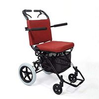 ChenCheng Wheelchair Lightweight Folding Portable Simple Titanium Frame Old Man Scooter with Shopping Basket Medical Supplies