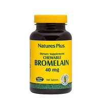NaturesPlus Chewable Bromelain - 40 mg, 180 Chewable Tablets - Natural Proteolytic Enzyme Supplement, Sinus Support, Anti-Inflammatory - Vegetarian, Gluten-Free - 180 Servings