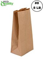 EcoQuality 500 Brown Kraft Paper Bag (8 lb) Small - Paper Lunch Bags, Small Snacks, Gift Bags, Grocery, Merchandise, Party Bags (6 1/8 x 4 1/8 x 12 7/16 in.) (8 Pound Capacity)