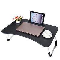 Xesvk Laptop Table for Bed, Foldable Portable Stand Bed Lazy Laptop Table Small Desk Outdoor Camping Table Breakfast Serving Bed Tray (US Stock)