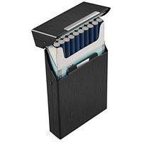 Padgene Women's Cigarette Box, Holds 20 Thin Cigarettes Case Box Automatic Shells Portable Cigarette Holder for Ladies Women's Gift (BK)