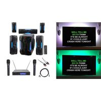 Rockville Bluetooth Home Theater Karaoke Machine System w/8" Sub + Wireless Mics